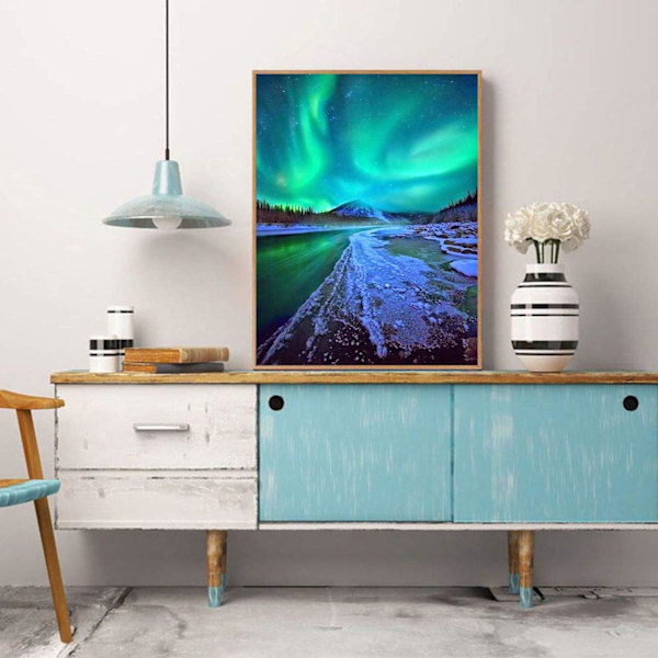 5D DIY Diamantmålning Vinter Full Drill by Number Kits, Scenery