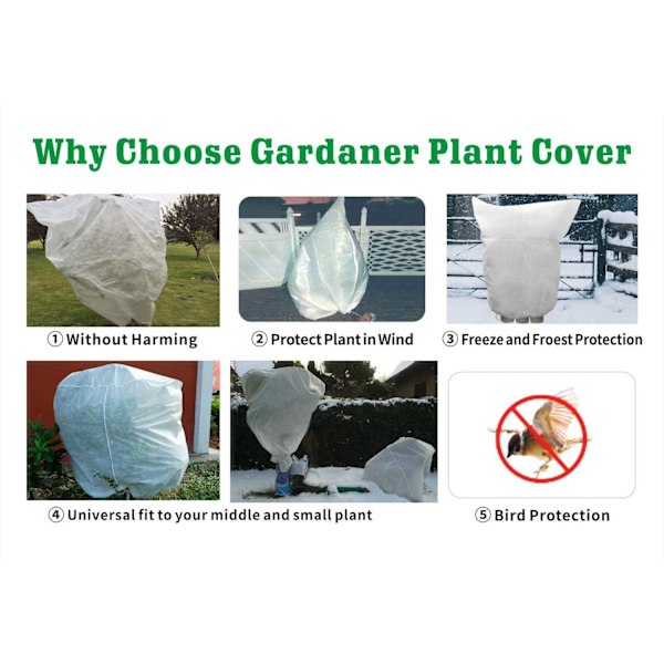 2-pakning vinterbeskyttelsesdeksel for planter – 100 x 80 cm, plantebeskyttelse