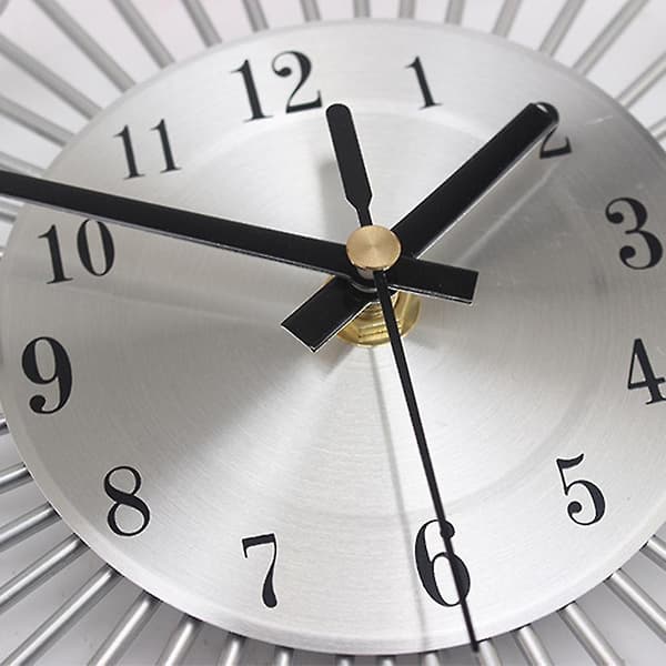 Radial Sunburst Diamond Silent Väggklocka Modern Heminredning