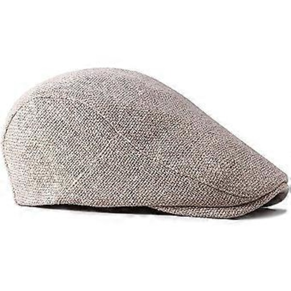 Herr Flat Cap Newsboy Keps Basker Keps Tillverkad av Bomull Fladdermus Hatt för Vår och Höst Mörkbeige light beige