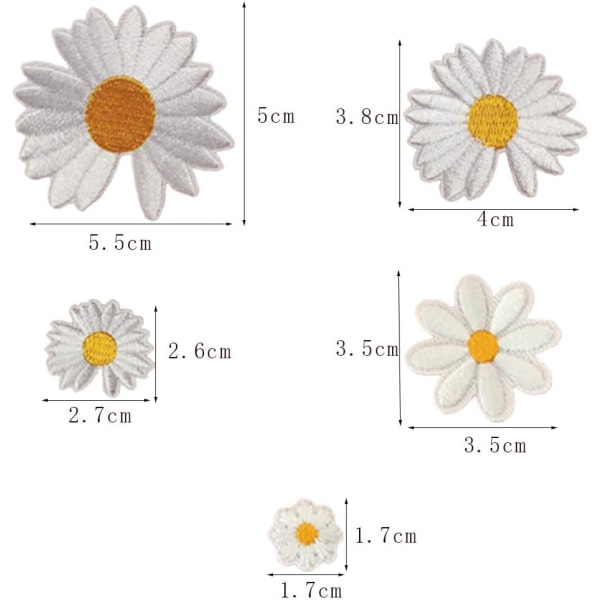 25 kappaletta Daisy Flower Patch Flower Applique -silitysmerkit