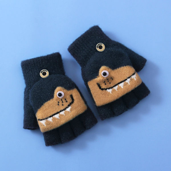 2 par barns vinterhandskar 5 fingrar stickade handskar unisex