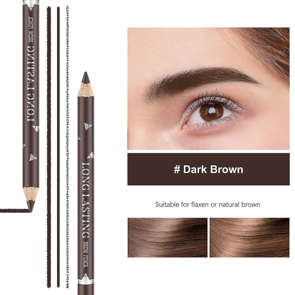 12 st/förpackning Ögonbrynspennor Eyeliner, Matt Vattentät Ögonbrynspenna Långvarig Eyeliner Ögonsmink (Mörkbrun)