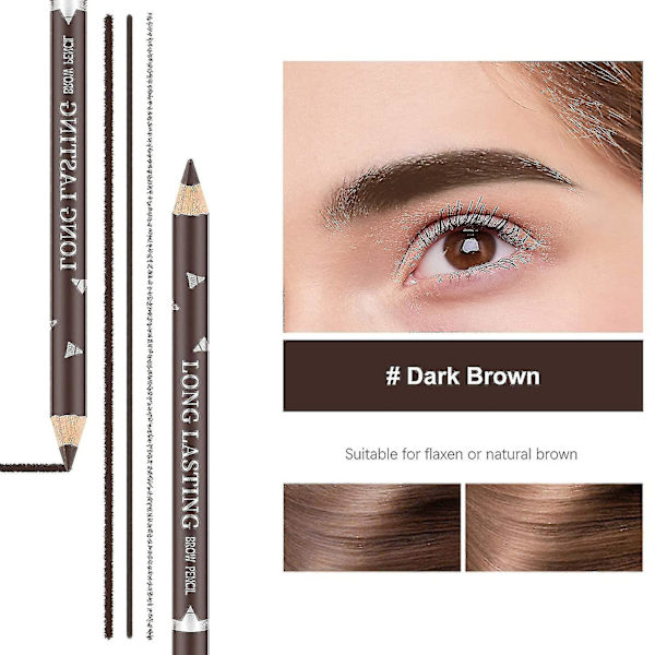 12 stk/pakke øyenbrynsblyanter eyeliner, matt vanntett øyenbrynsblyant langvarig eyeliner øyesminke（mørk brun）