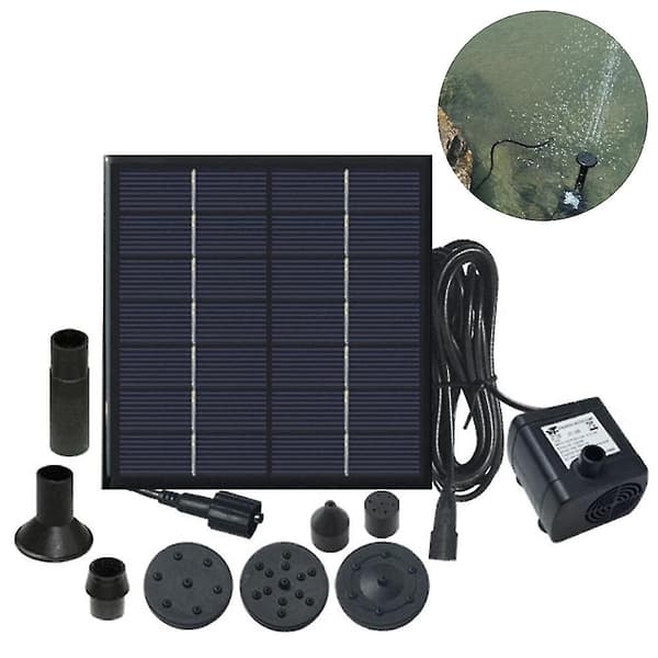 Fågelbadsfontän, solcellsvattenpumpspanelkit nedsänkbar