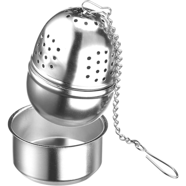 Äggformad tekula, oval form, med bas, eftermiddagste, rostfritt stål, s