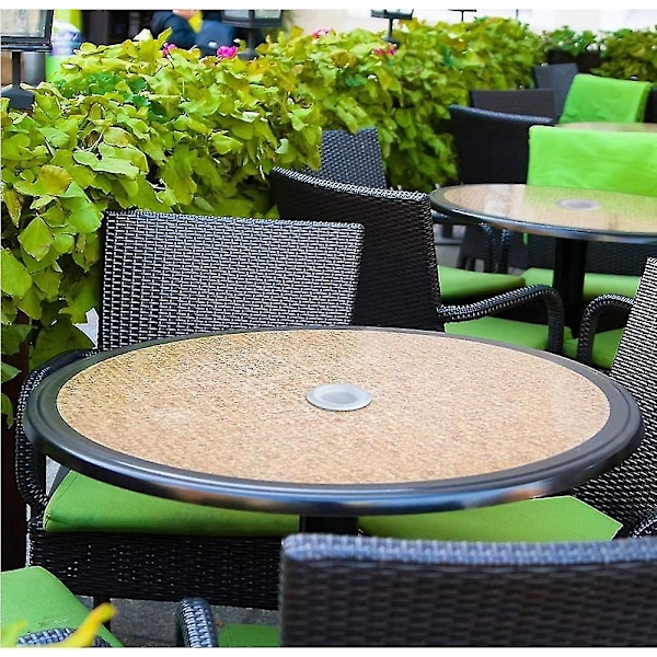 Patio-pöydän sateenvarjon reikärenkaat ja -kannet (läpikuultava, 2 sarjaa)