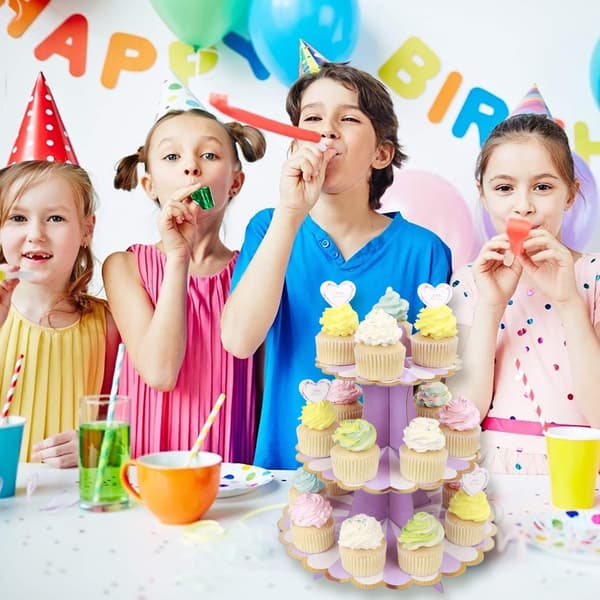 3-etasjes pappkakesstativ Kakefat for babyshower barn