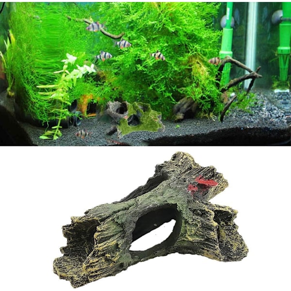 2 stk. Decay Trunk Akvarium Betta Fisk Ornament Drivtræ Resin S