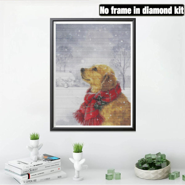 DIY 5D Diamantmålning Jul Hund Fullständiga Tillbehör, Jul