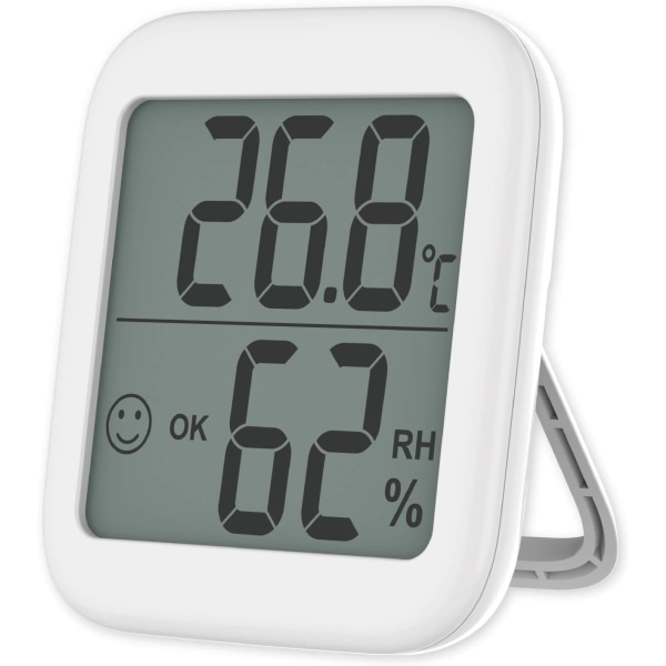 Digital Hygrometer inomhustermometer Rumstermometer och luftfuktighetsmätare med fukt- och temperaturvakt