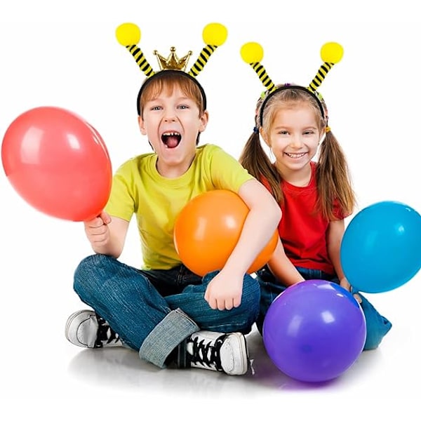 Pakke med 12 søde bi-antenne-pandebånd, bi-tentakel-pandebånd, krone-bi-hårbøjle til Halloween-festkostume, Cosplay-tilbehør