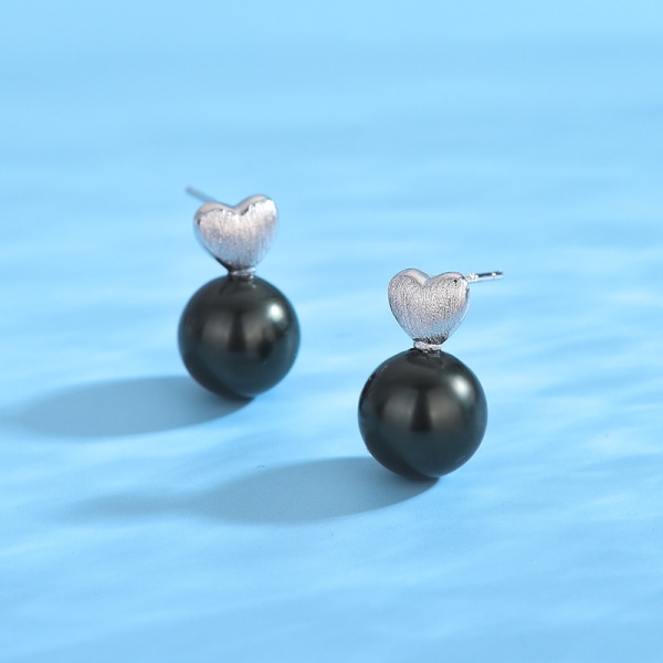 S925 sterling sølv hjerteform perle niche premium følelse øreringe øreringe tøjtilbehør