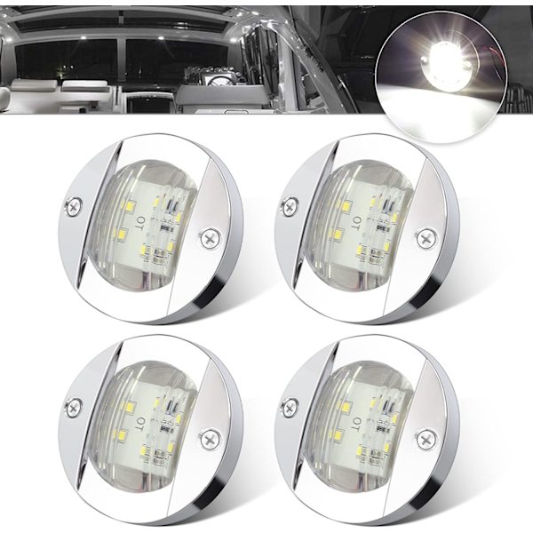 4 stk. Hvid DC12V 6 LED Side Marker Lys Navigationslys Vandtæt
