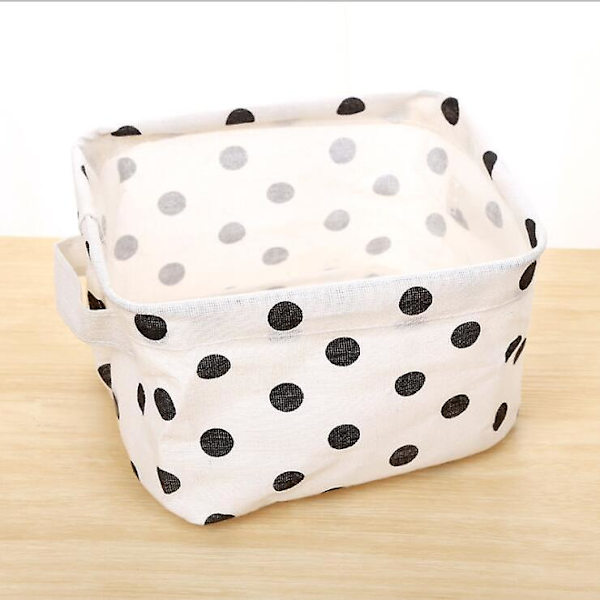 2 st Mini Kvadrat Bomull Linnetyg Förvaringskorg Hem Vattentät Organizer Box Wave Point