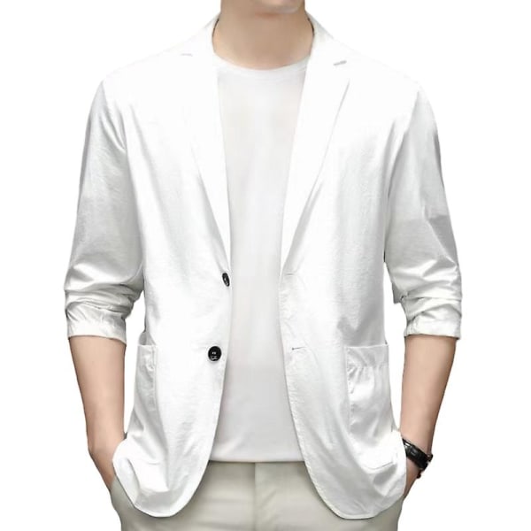 Uformelt blazer sportsfrakk for menn Lett og lett Slim Fit Business-jakker med to knapper（5XL）