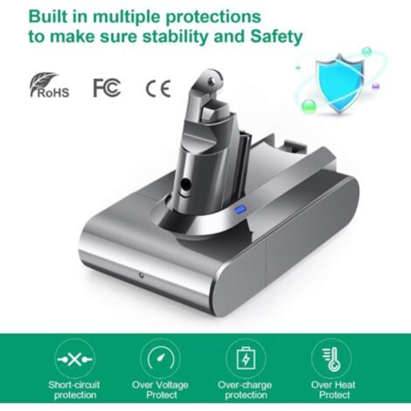 Bsioff V6 batteri 21,6v 3,0Ah kompatibel med Dyson V6 batteri DC