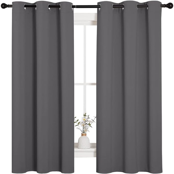 Soveværelses Isolerende Øjeblikkegardiner med Øjer (2 Gardiner, 106,68 cm B x 160,02 cm L)