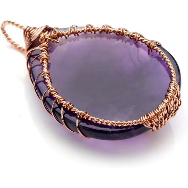 Smyckeshänge Halsband Sten Ametist Retro DIY Livets Träd Co
