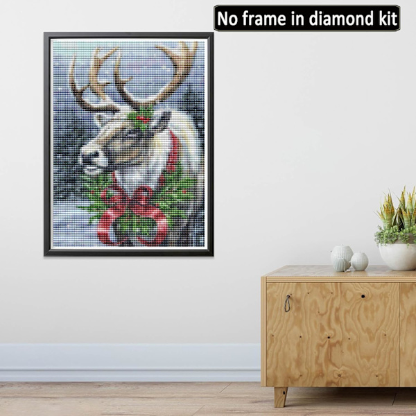 30x40cm/ 12x16inch 5D Diamantmaleri Hjort, DIY Diamantmaleri Chri