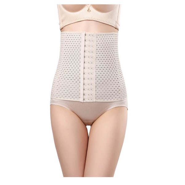 Taljetræner til kvinder under brystet Latex Sport Girdle Korsetter Cincher Timeglas Body Shaper 4XL Beige