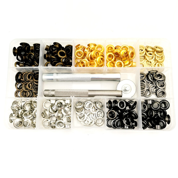 203 Pack 6mm Grommets 4 Olika Färger Med Installationsverktyg S