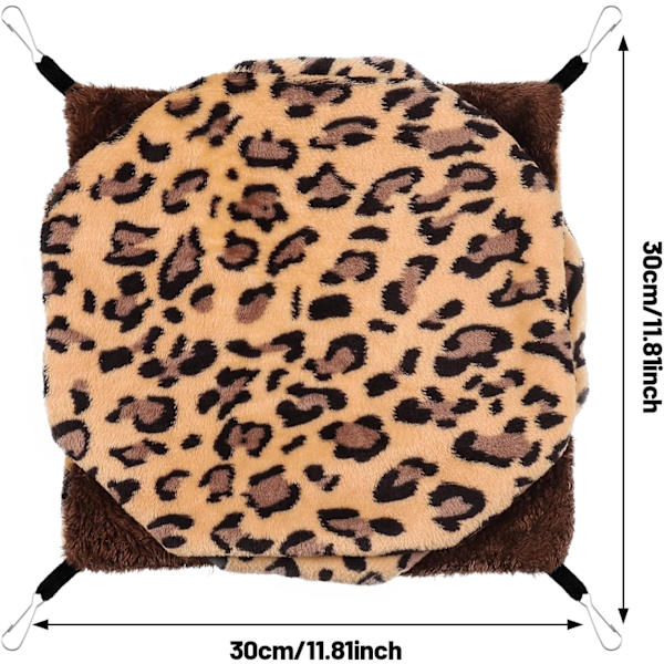 (Leopard print) Rotte hængekøjer til bur, 3 lag kæledyrshængekøje, blød