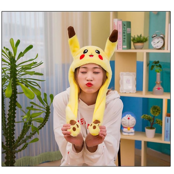 Morsom lue Hoppende lue Plysj lue Cap Pikachu Cosplay Julefest Feriehatt