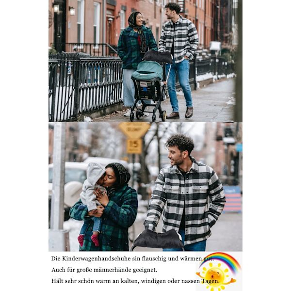 Ratasvaunujen fleece-käsimyssyt, vaunut, lastenvaunut, käsineet, vedenpitävät