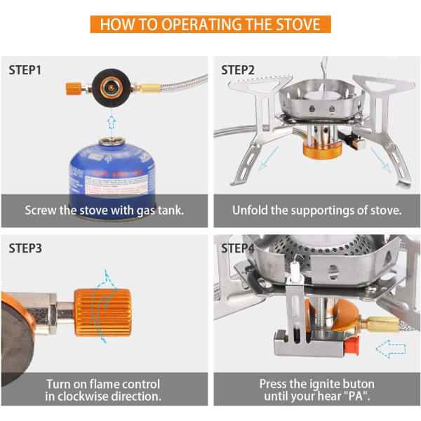 Gass Camping Komfyr, Campingbrenner, Sammenleggbar Utendørs Komfyr Ultral