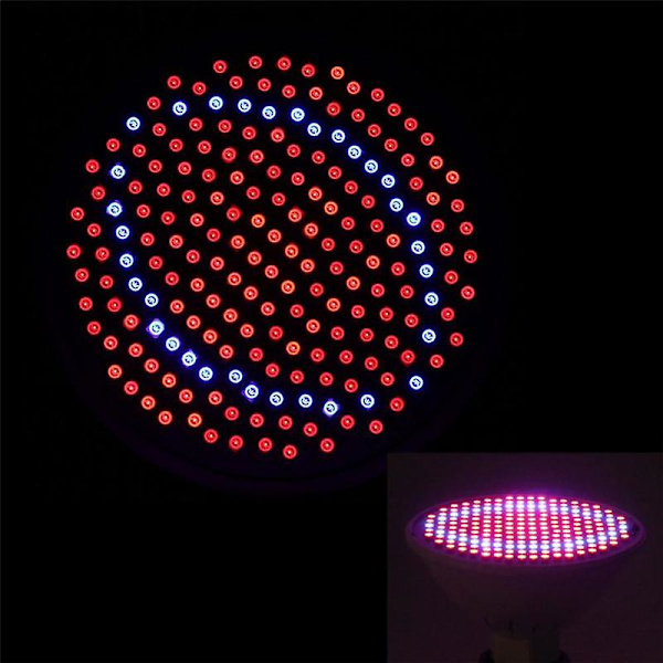 E27 200LED växtlampa röd blå hydroponisk blomma grönsaksodlingslampa 24w