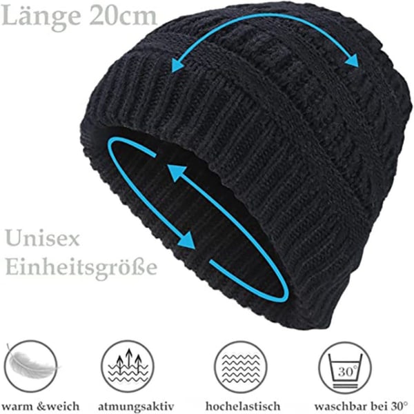 Strikhue til kvinder og piger til vinter med hul til fletning