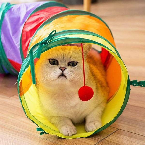 Djur aktivitetsleksak hopfällbar tunnel kattunnel katt leksak