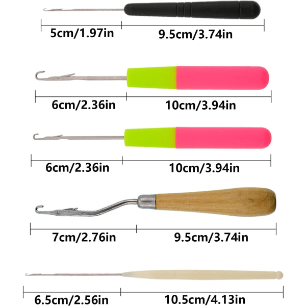 5-delad set med tungkrok, liten nålkrok, tungkrok, woo