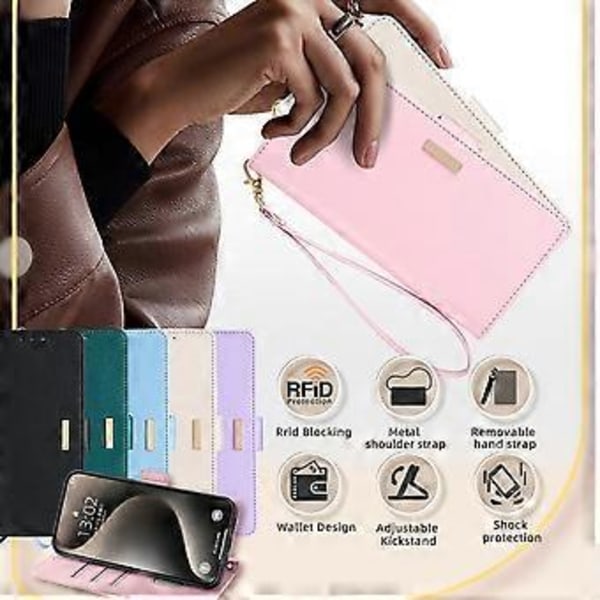 För LG K52 Plånboksfodral RFID-skydd PU Läder Crossbody Telefonväska Fodral Style C