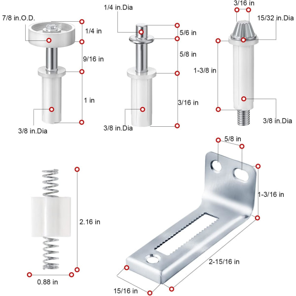 16 stykker folde dør hardware kit, folde døre hardware reservedele egnet til folde døre skab dør reparation