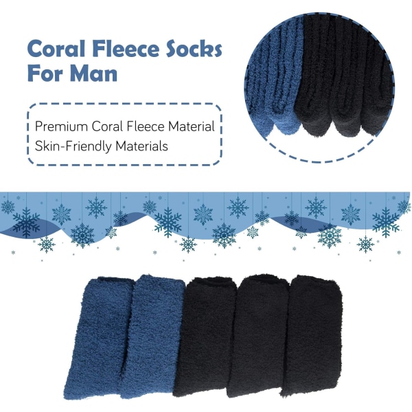 5 Pairs Men's Socks Thicken Soft and Comfortable Fluffy Socks Sli