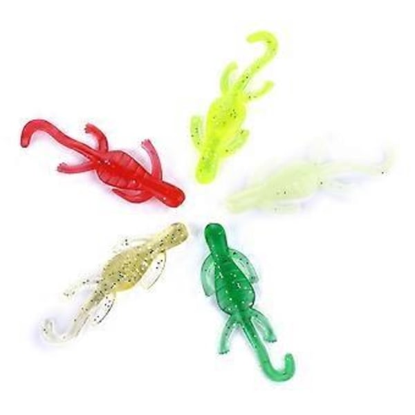SO103 10 ST 5cm/1g Gecko-formad Simuleringsfiskbete Mjukt Bete för Fiske Beige