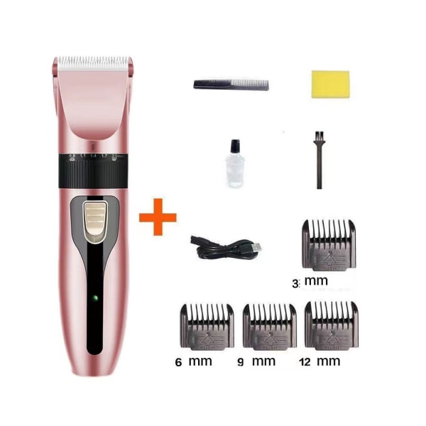 En set roséguldstandarder med elektrisk hårklippare, 185 mm ×