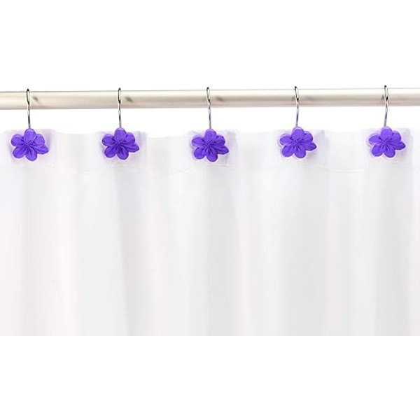Blomster bruseforhængskroge, lilla 12 stk.