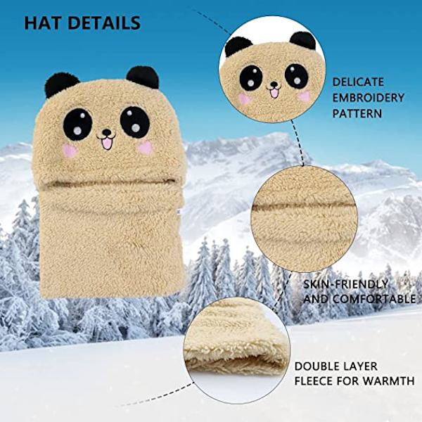 Bonnet til Børn, Drenge og Piger, Sød Vinterhue med Bjørneører, Unisex (Gul) Yellow