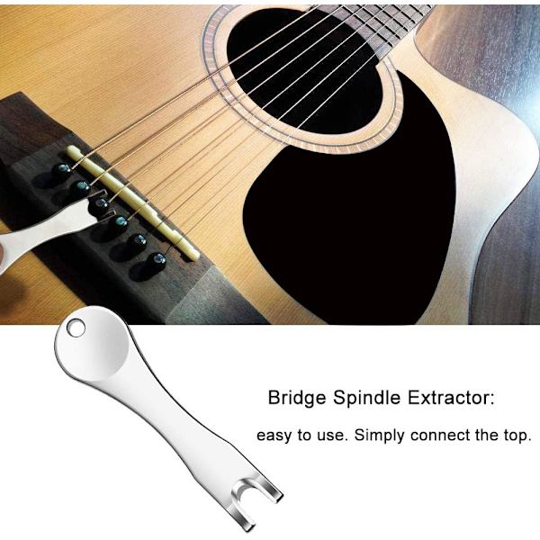 15-pakning gitarbro-pinner, 12 plastgitarpinner + 1 pin-trekker