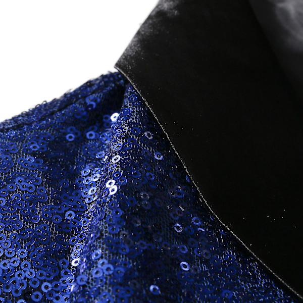 Herre Sequin Casual Blazer Fest Bryllup Høst Vinter Vanlig Frakk Casual Jakke（L Blå）