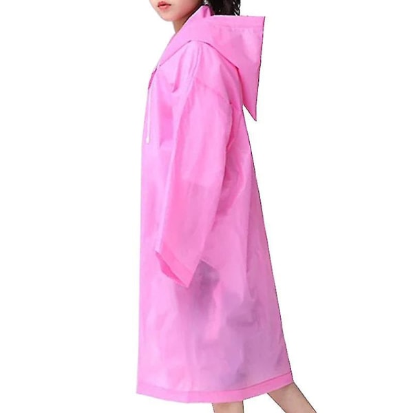 Waterproof Children Kids Hooded Rainsuit Rain Poncho Raincoat Pink