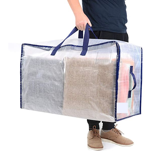 1 Oversized Mobil Tote Bag med Glidelås for Klær Teppe Oppbevaring