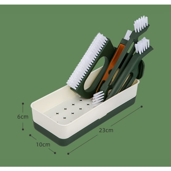 1 sæt (grøn) 7 i 1 flise rengøringsbørste, fugebørste, vindue