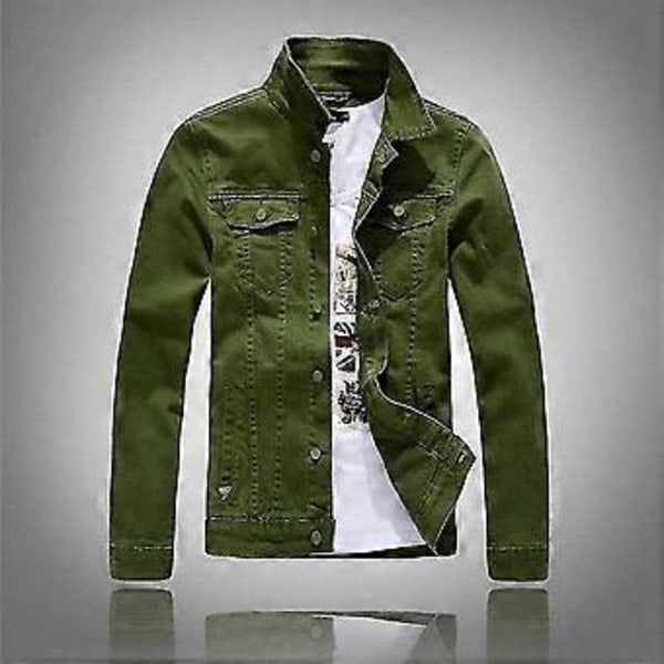 2025 Jeansjacka för män - Casual Slim Fit bomullsjacka för en stilfull look, perfekt för alla tillfällen Red 4XL
