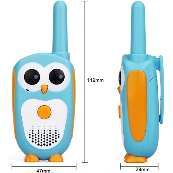 Børne Walkie Talkie, Nemme Ugle Små Legetøj, LED-øjne, 3-5 År Gamle B