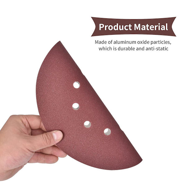 228mm Sanding Discs 10pcs, 9 Inch Hook And Loop Sandpaper, 8 Hole Sander Paper Grit 240