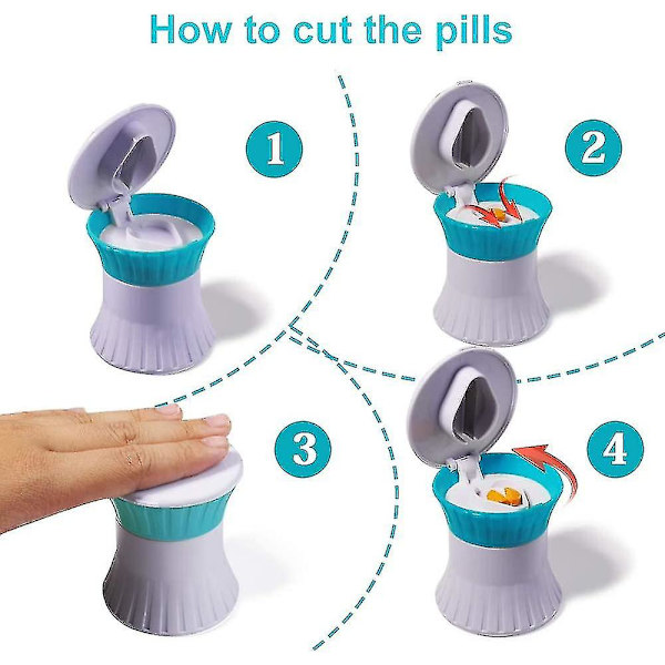 Multifunktionell pillerdelare 3 i 1 pillerdelare/krossare/låda för små piller Uppgraderad design Hög säkerhet